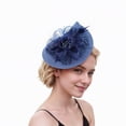 thumbnail image 2 of CAIXIA Fascinators Hats for Women Tea Party Hat Feather Mesh Headband Vintage Lace Cocktail Headwear Veil Hair Clip Church, 2 of 4