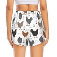 thumbnail image 3 of Picia Retro Rooster Pattern Women's 2 in 1 Athletic Running Shorts High Waisted Workout Casual Gym Sweat Shorts with Comfy Liner Zipper Pockets-Medium, 3 of 9