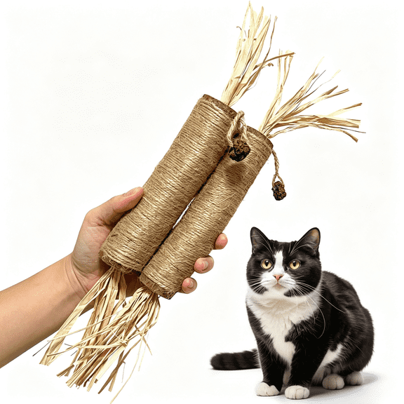 CYFW 14.96"Es Huge Silvervine Sticks Cat Toys,Large Natural Catnip Kittens Chew Toy for Teeth Cleaning,Big Catmint Blend Stick,Dental Kitty Chews for Indoor(2 Pack)