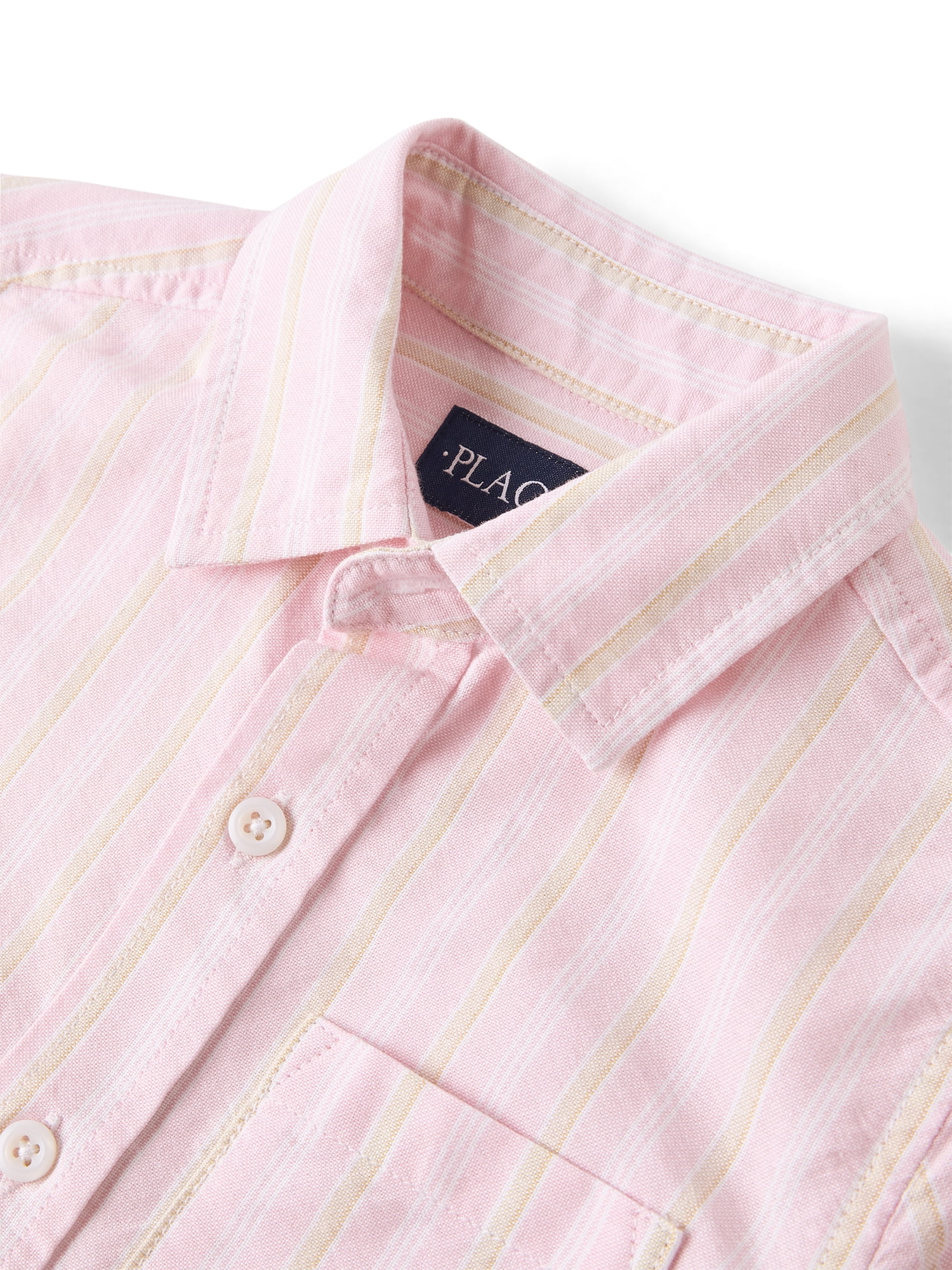The Children's Place Boys Short Sleeve Striped Oxford Button Up Shirt, Sizes XS-XXL
