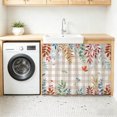 thumbnail image 2 of Colorful Leaves Fall Oven Skirt Curtain for Kitchen Decor 28"x35", Autumn Botanical Brown Checked Self Adhesive Stove Curtains Skirt Cabinet Curtains for Bathroom Laundry Room, 2 of 8