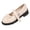 Fashion Shoes - Beige, variant on Samdudou Mary Janes Shoes for Women Closed Toe Round Front Sweet Bowknot Decor Adjustable Buckle Strap Chunky Sole Preppy Style Casual School Walking Everyday Footwear