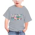 thumbnail image 2 of EGNMCR Blouses & Chemises à Manches Courtes Col Rond pour Tout-Petits Garçons Filles Mode Mignon Col Rond Imprimé Haut à Manches Courtes Blouse Fille, 2 of 3