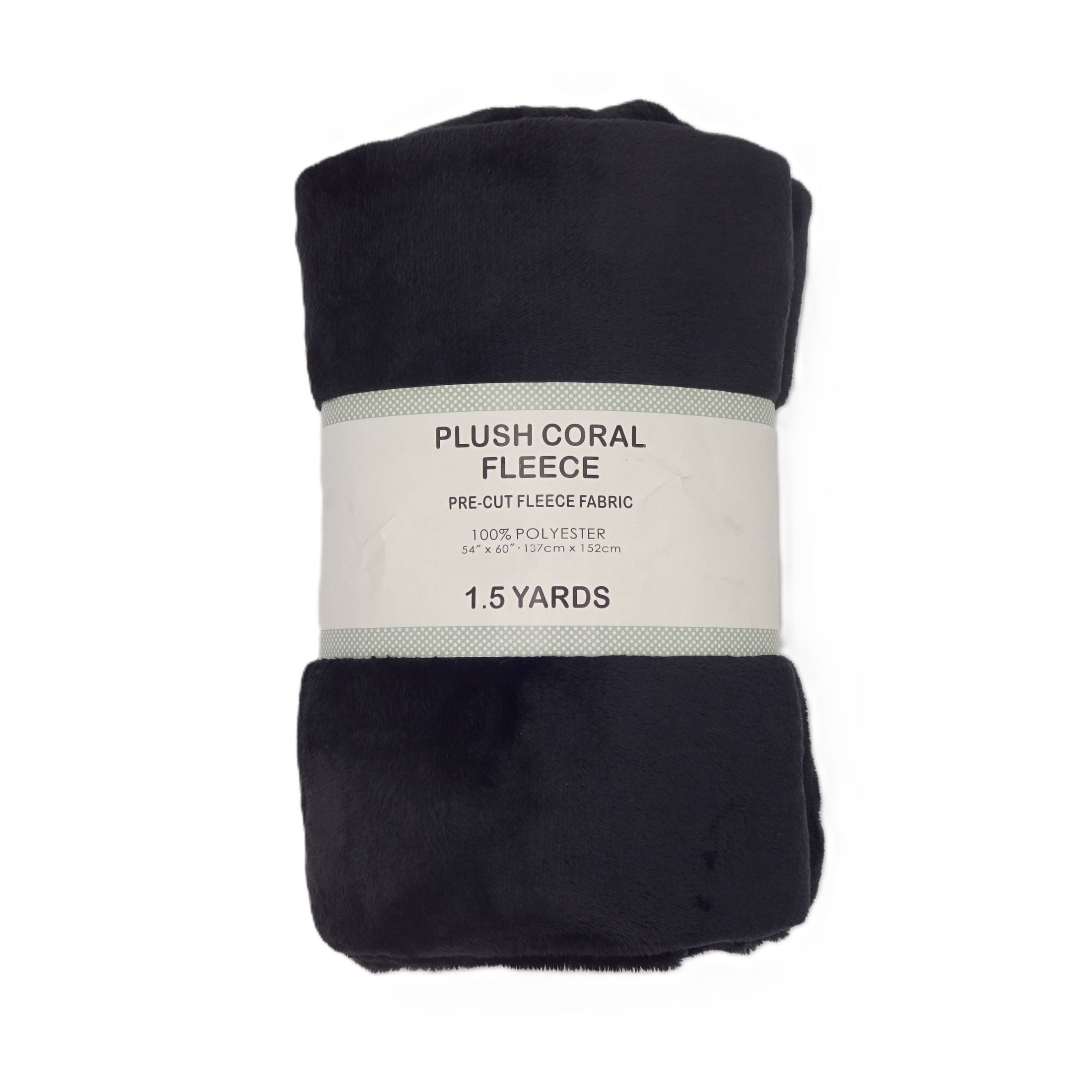 (2 pack) Shason Textile 1.5 Yard Cut Plush Coral Fleece Fabric, Black, 54" Wide for Sewing & Crafts