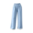 thumbnail image 4 of YuXingFu Womens Linen Pants Women Petite Relaxed Palazzo - Cargo Pocket Summer Blue S, 4 of 7