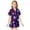 p-305Dark Purple839, variant on CAIVO Kids Girls Halloween Ghost Printed Imitation Silk 2 Piece Pajama Sets Lapel Short Sleeve Button Down Shirt With Shorts Nightwear