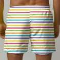 thumbnail image 5 of LYEAA Men's Swim Board Shorts Elastic Waist Summer Beach Big Swimming Trunks Stripe Drawstring Surf Shorts Casual Loose Sports Trendy Comfort Swimsuit Bathing Suit with Pockets Yellow S, 5 of 5