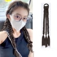 thumbnail image 4 of Soidarity Trenza fácil de la peluca del desgaste de la fibra de alta temperatura de tres hebras de la muchacha caliente de la cola de caballo Cuidado del cabello marrón oscuro, 4 of 6