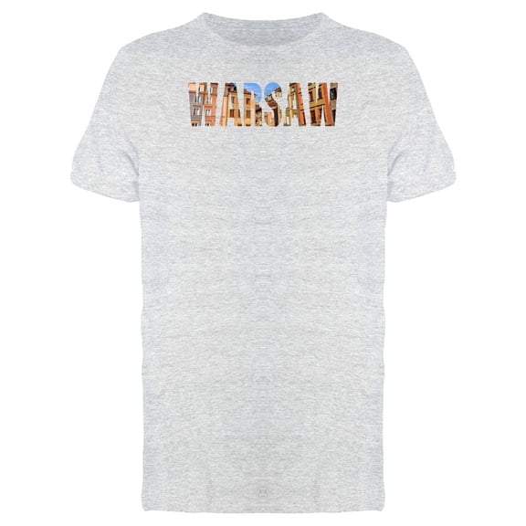 Cityscape On Warsaw Word T-Shirt Men -Image by Shutterstock, Male Medium