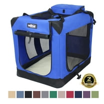 EliteField 3-Door Folding Soft Dog Crate with Carrying Bag and Fleece Bed (2 Year Warranty), Indoor & Outdoor Pet Home