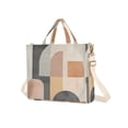 thumbnail image 7 of FORMRS Womens Corduroy Tote Bag Crossbody Shoulder Handbag with Pocket, Abstract Shapes, 7 of 7