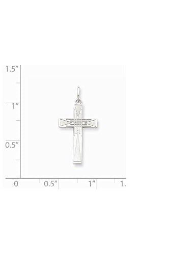 .925 Sterling Silver Laser Designed Latin Cross Charm Pendant