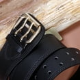 thumbnail image 5 of Women's Litchi Veined Double Stitch Double Hole Tapered Leather Belt, 5 of 6
