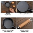 thumbnail image 5 of 4" Mini Skillet, Single Egg Frying Pan Nonestick Serve Eggs Round Omelet Pan with Long Wood Handle Small Tiny Pans for Home Kitchen Cookware Utensil for Pancake Stove Gas Induction Hob, 5 of 7