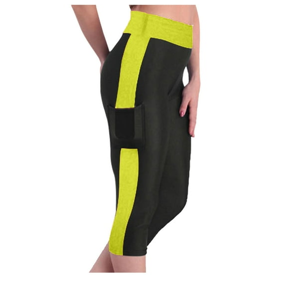 Kovlvoll Capri Pants for Women High Waist Yoga Workout Capris Leggings Side Pockets Cropped Trousers