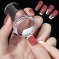 thumbnail image 2 of Estampador de uñas transparente con raspador, sello de silicona para manicura francesa, juego de herramientas de estampado artístico para uñas, 2 piezas, 2 of 4