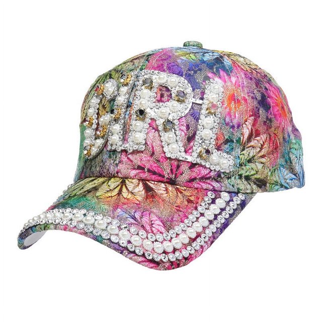 Gorra de béisbol con cientos de lentejuelas y diamantes: colores deslumbrantes, sombrero de vaquero, sombrero ponible JM