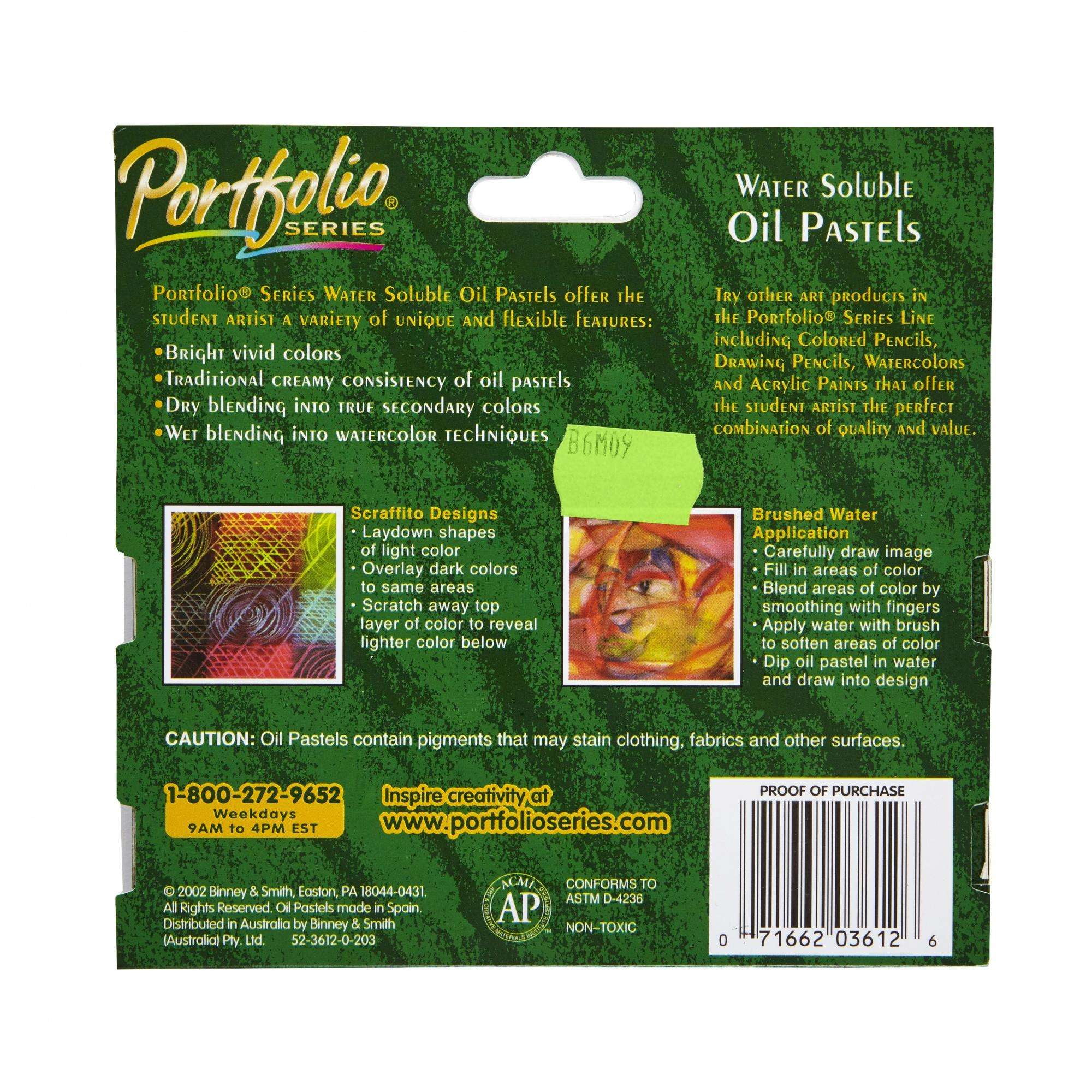 Portfolio Water Soluble Oil Pastels, 12 Colors - Artist & Craftsman Supply