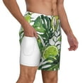 thumbnail image 3 of Gaeub Watercolor Green Tropical Mens Swim Trunks Stretch Beach Shorts Quick Dry for Men Swim Shorts Swimwear with Pockets- 3X-Large, 3 of 9