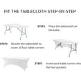 thumbnail image 2 of 6 Pack Spandex Table Cover for 6FT Table Universal Fitted Stretch Tablecloth for Party, Banquet, Wedding and Events-White, 2 of 12