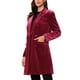 thumbnail image 4 of ABRIGO DE MUJER INSPIRE CHIC Terciopelo Solapa Doble Botonadura Manga Larga Abrigos de Invierno S Burdeos, 4 of 6