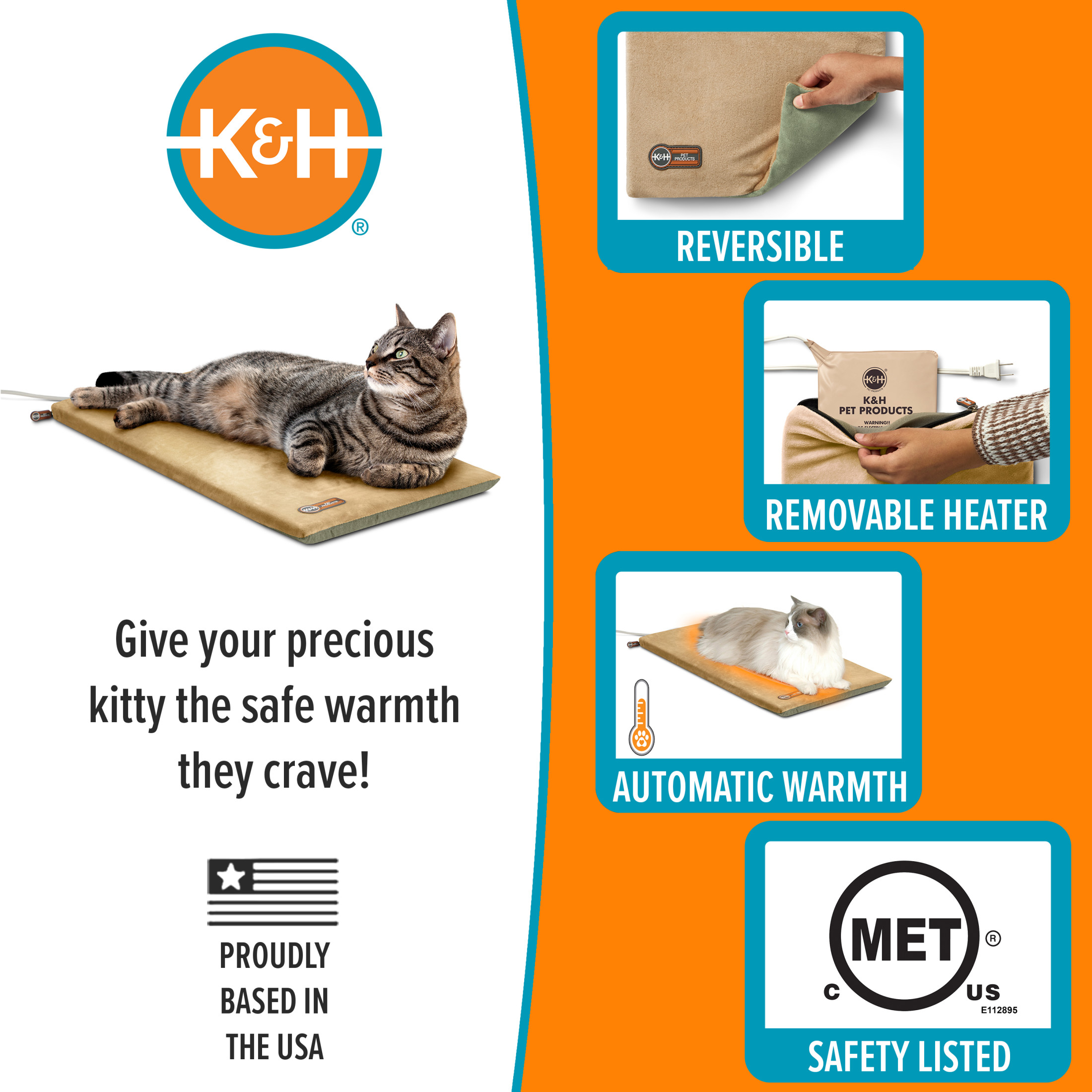 K&H Pet Products Thermo-Kitty Mat Heated Cat Bed photo 3