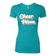 thumbnail image 2 of Wild Bobby Retro Cheer Mom Girl Sports Women Slim Fit Junior Tee, Tahiti Blue, Medium, 2 of 5