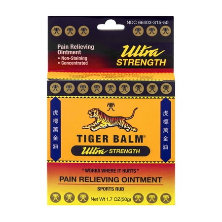 Tiger Balm Ultra Strength Pain Relieving Ointment Sports Rub, 1.7 OZ