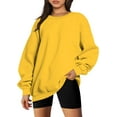 thumbnail image 2 of ORUYROP Chandails en Molleton Surdimensionnés pour Femmes Manches Longues Col Rond Chandail Décontracté Ample Couleur Unie Polaire Tops Pulls, 2 of 7