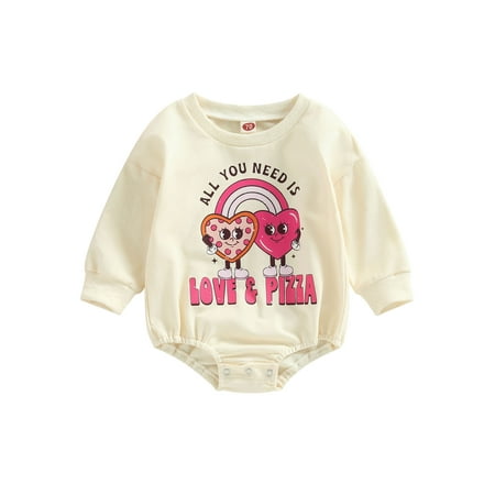 

Canis Cute Valentine s Day Romper Sweatshirts for Babies with Heart Design