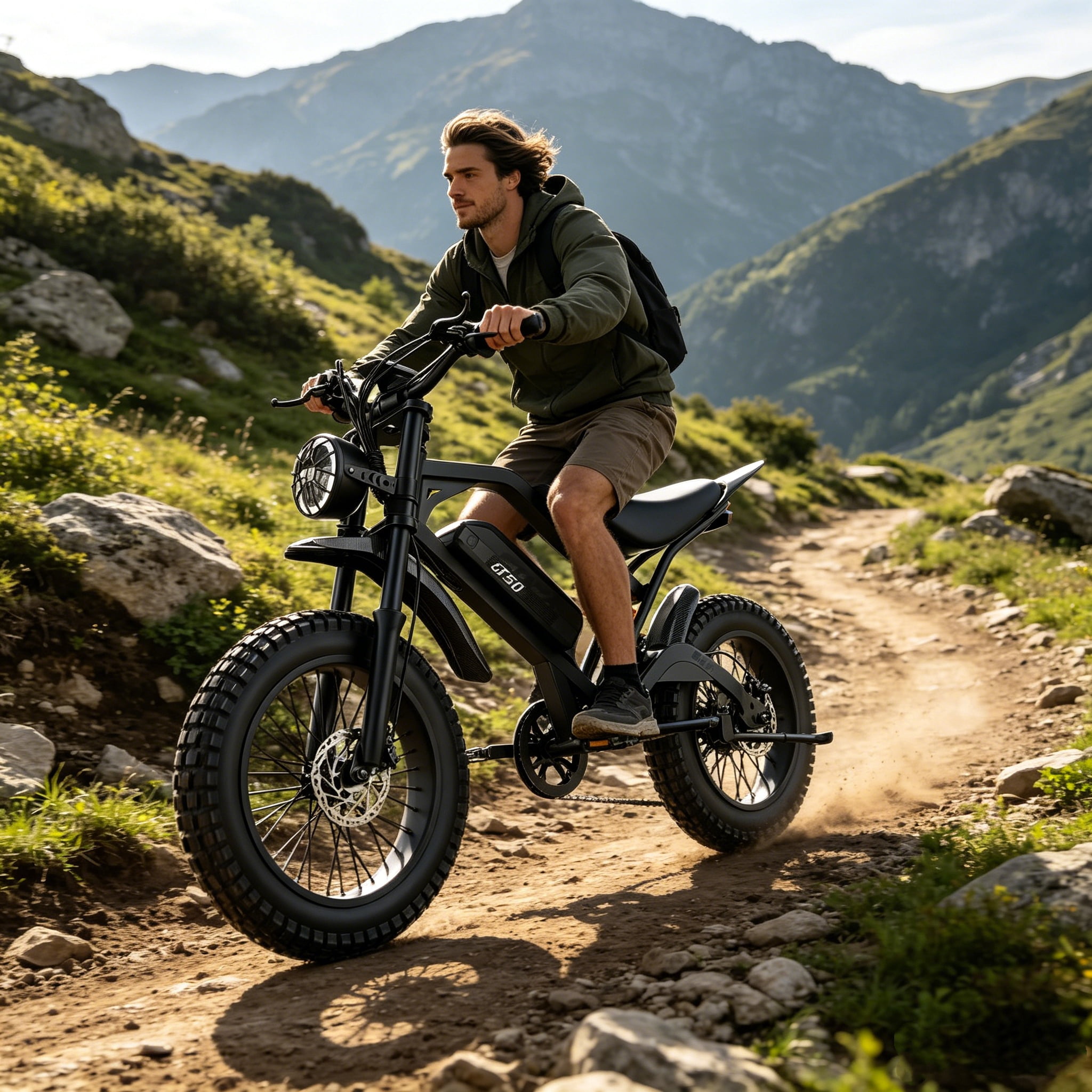 2500W Peak 750W Electric Bicycle 48V 25Ah, 20'' Fat Tire Mountain Ebike 37MPH 65Miles Range,7 Speeds, Removable Battery Adult Electric Bike UL2849