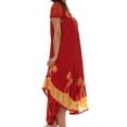 thumbnail image 4 of Sakkas Batik Palm Tree Cap Sleeve Caftan Dress / Cover Up - Red / Gold - One Size, 4 of 6