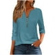 thumbnail image 3 of Camisas para mujer,Camiseta de manga larga estampada para mujer, blusa informal de cuello redondo, poliéster, cierre de cremallera, ideal para uso diario y en casa, sopatenor, 3 of 9