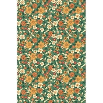 Yesfashion Carpets Area Rugs Washable 1200Gsm Velvet Pearl Velvet Washed Back Folding Simulation Printed Carpet-Modern-Flower Secret Green tone 9*12ft