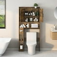 thumbnail image 6 of Over The Toilet Storage Cabinet, Farmhouse Storage Cabinet Over Toilet with 2 Barn Door & Toilet Paper Holder Stand，Home Space-Saving Toilet Rack, for Bathroom, Restroom, Laundry,Rustic Brown, 6 of 13