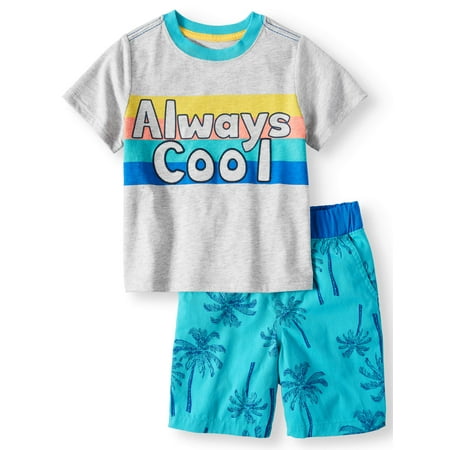 Wonder Nation T-Shirt & Shorts, 2pc Outfit Set (Toddler Boys)