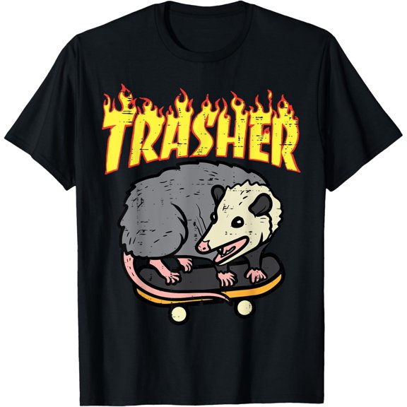 Opossum Skateboard Trasher Funny Possum Skater Men Boys Kids T-Shirt