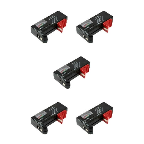 Wisewang Universal Color Indicator Battery Tester AAA/AA/C/D/9V/1.5V Checking Equipment Cells Detector Batteries Accessories Black 5Set