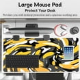 thumbnail image 5 of Fluid Pattern Desk Mat Marbled Design Desk Pad,Gaming Mouse Pad with Seamed Edges,Waterproof Large Mouse Pad,Non-Slip Rubber Base XL Gaming Mousepad,31.5x11.8In Computer Mat Keyboard Pad Yellow-Black, 5 of 6