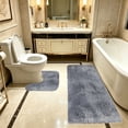 thumbnail image 6 of Gaecuw Gray Bath Mat Set 2 Piece Non Slip Absorbent Soft Rugs for Toilet Shower Floor Home Decor, 6 of 6