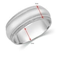thumbnail image 3 of CARATS FOR YOU Milgrain Comfort Fit 8mm Band is Available in 10K White Gold For Her & Him, 8mm Band Size-10.5, 3 of 6