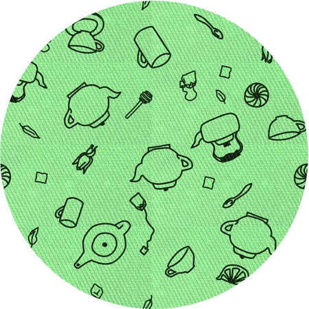 

Ahgly Company Indoor Round Patterned Jade Green Area Rugs 4 Round