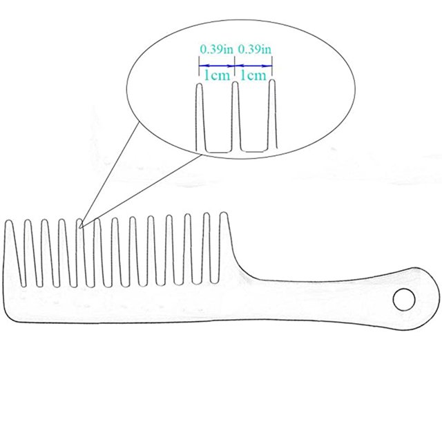Peine De Dientes Anchos De Plástico Para Cabello Rizado, Peine Para Desenredar Cabello Largo Y Húmedo ANGGREK Otros