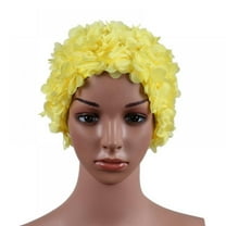 Floral Petal Ladies Bathing Swim Cap Women Retro Swim Hat Long Hair