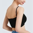 thumbnail image 4 of SHENGYUAN Bralettes for Women Sports Bras Large Bust Women's Solid Color Casual Wear With Anti Stray Light Short Exposed Navel Strap Chest Pad As A Base and Wearing Straight Neck Top Vest Black,S, 4 of 4