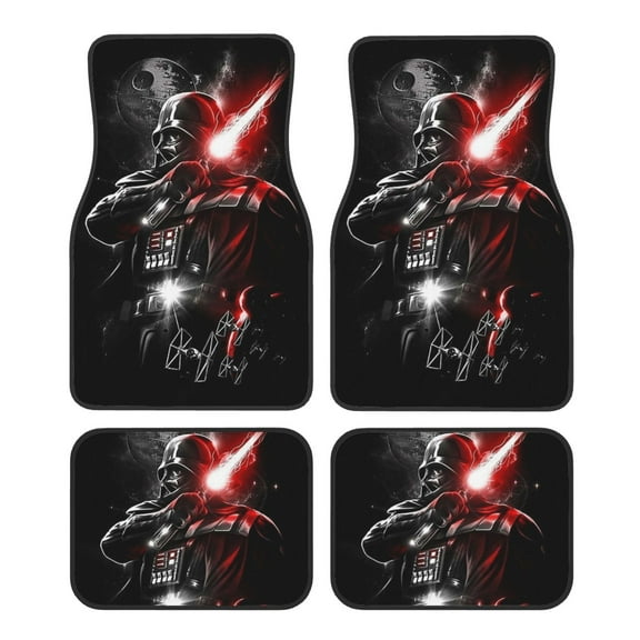 Car Floor Mats 4 Piece Set Darth Vader Decoration Non Slip Floor Foot Mat Universal Floor Liner Car Accessories Automotive Protection