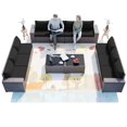 thumbnail image 4 of ALAULM 12 Pieces Outdoor Patio Furniture Set,Brown PE Rattan Sectional Patio Conversation Set with Black Seat Cushions and 2 Coffee Tables, 4 of 7