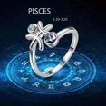 thumbnail image 3 of Zodiac Pisces Ring 925 Sterling Silver Mystic Topaz CZ Open Band Women February March Birthday Gift Astrology Horoscope Sign Jewelry Juwaliy, 3 of 8