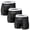 3Pack:Black, variant on TANBOM Men's Extended Length Nylon Boxer Briefs Comfortable Breathable Bulge Enhancing Pouch Black M