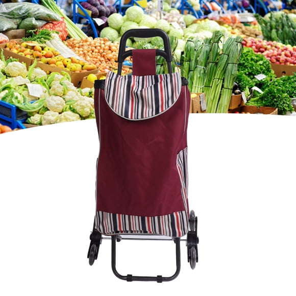 Trolley Dolly, Folding Shopping Cart For Groceries With 3 Wheels And Removable Bag, Stair Climber Trolley Dolly Shopping Hand Truck